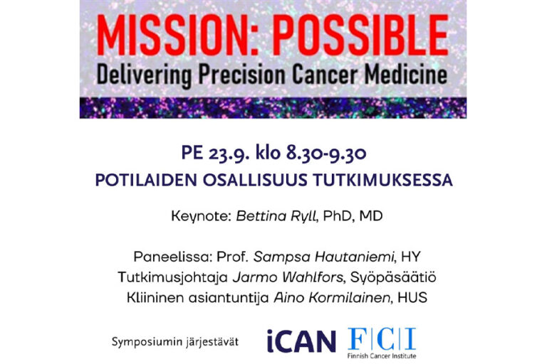 Mission: Possible -symposiumissa keskustellaan potilaiden osallisuudesta tutkimuksessa