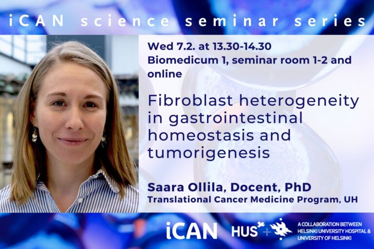 iCAN science seminar series continues on Feb 7 with Saara Ollila